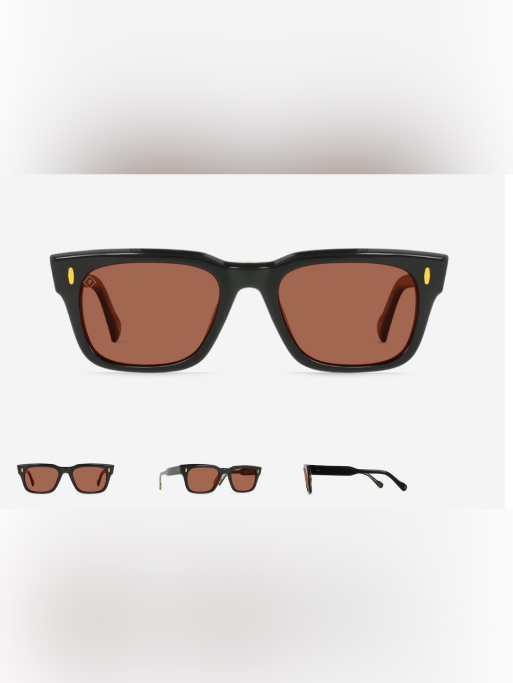 RAEN Black Frame Brown Lens Rectangular Sunglasses Conway